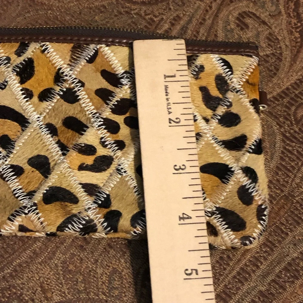 Leopard-Print Wristlet Clutch in Brown and Black